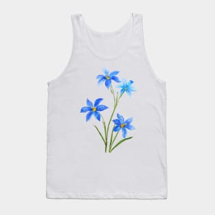 dotted blue eyes grass flower watercolor Tank Top